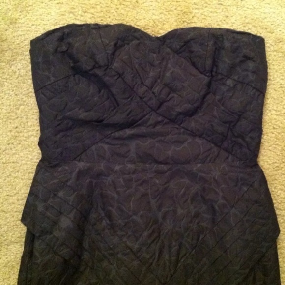 JEAN PAUL Gaultier For Target Cloque Black Strapless Dress Embossed Floral - Picture 5 of 13